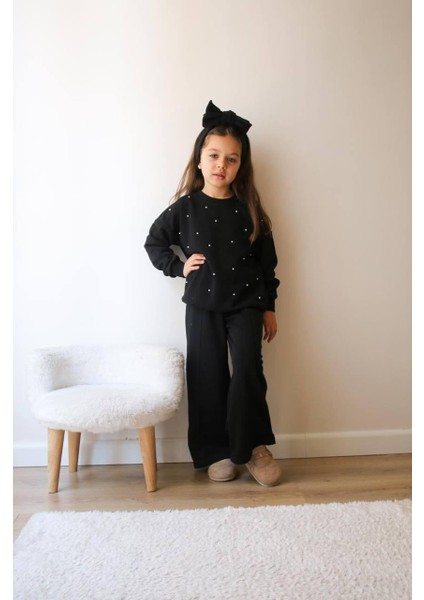 Taşlı Kız Çocuk Ikili Eşofman Takımı