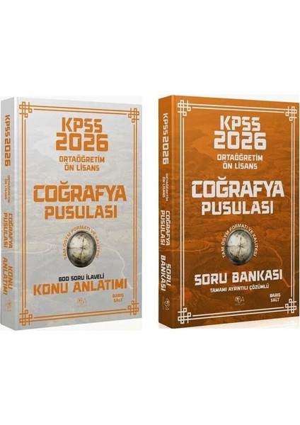 Cba 2026 Kpss Lise Ortaöğretim Ön Lisans Coğrafya Pusulası Konu Anlatımı + Soru Bankası 2 Li Set