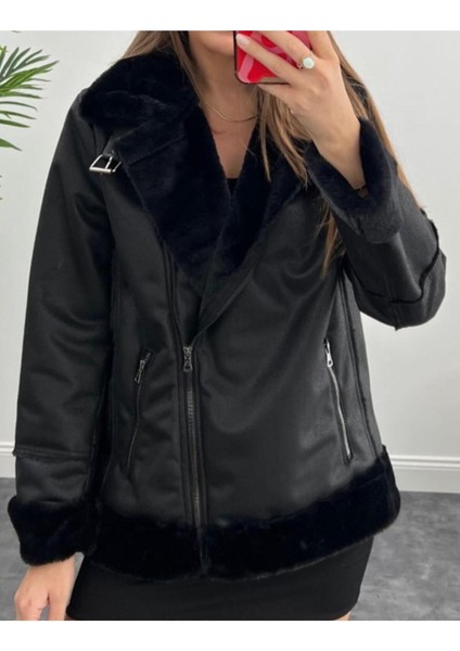 Içi Komple Kürklü Biker Hafif Mont modelleri
