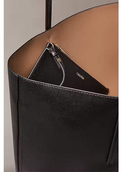 Kadın Cüzdanlı Klasik Tote Omuz Çantası - Siyah modelleri