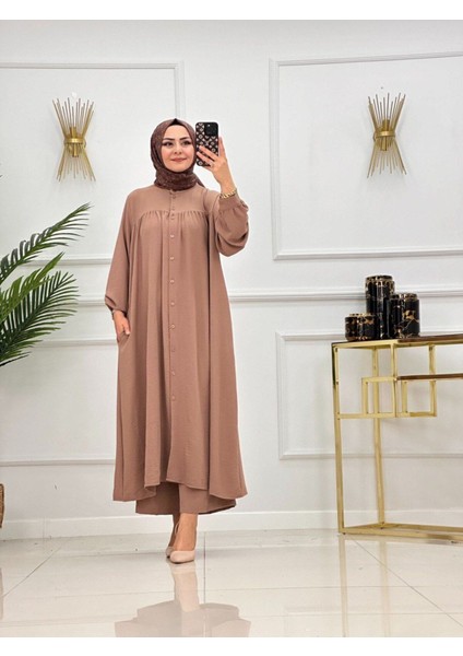 Kadın Tesettür Takım 2'li Uzun Tunik & Pantolon Takımı