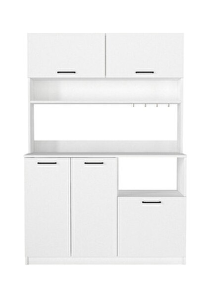 Tuco 3 Kapaklı Mutfak Dolabı Kahve Köşesi Çok Amaçlı Dolap Beyaz