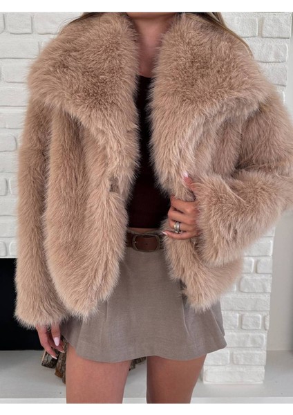 Kadın Premium Yakalı Ithal Suni Kürk