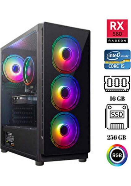 Özlen X1 - I5 4590 16GB Ram 256GB SSD Rx 580 8gb 23.6'' Curved Oyuncu Masaüstü Bilgisayarı fiyatları