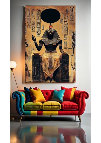 Antik Mısır Firavun Ev Duvar Salon Güzellik Salonu Ofis Dükkan Dekarasyon Kanvas Tablo