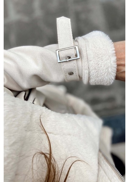 Kadın Içi Rapitli Kemer Detaylı Süet Mont fiyatları