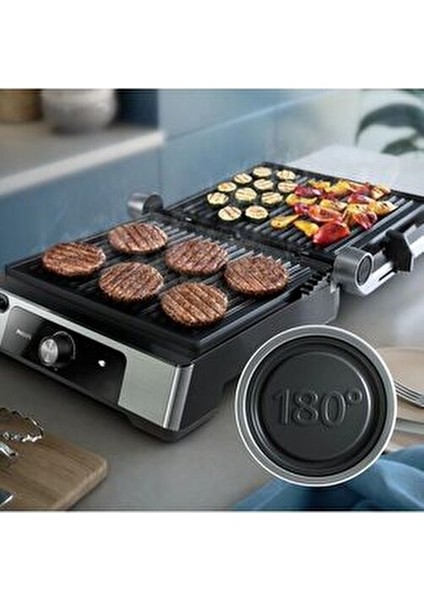 Vacumix 5000 Serisi, 2200W, Yeni Seri Izgara ve Tost Makinesi, Izgara Için Tam Açılır, HD6301 modelleri