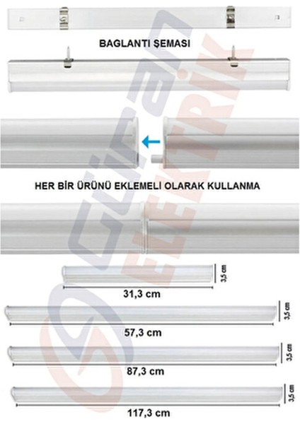 Mutfak Tezgah Altı Aydınlatma Beyaz 15W 90 cm fırsatları