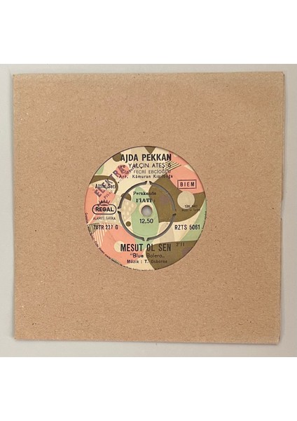 Ajda Pekkan Mesut Ol Sen - Ne Tadı Var Bu Dünyanın 45'lik Plak (Orjinal 1969 Dönem Baskı 45 Lik Plak)