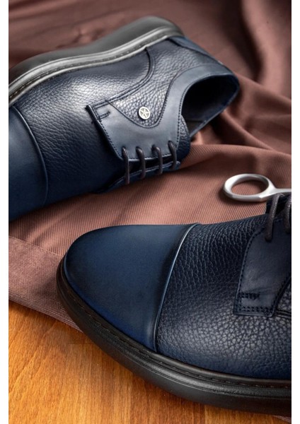 Hakiki Deri Erkek Klasik Ayakkabı Lacivert indirimleri