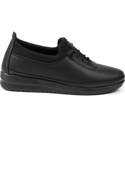 Kadın Siyah Ortopedik Anne Ayakkabısı - Rahat Kaymaz Taban, Bağcıklı Günlük Yürüyüş Ayakkabısı modelleri
