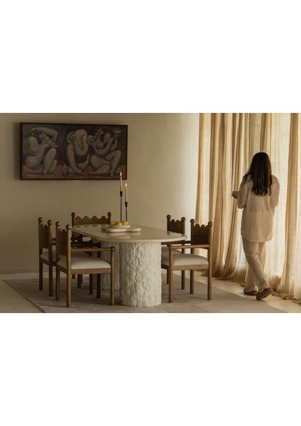 Traverten Patlatma Modelli Yemek Masası -Soly fiyatları