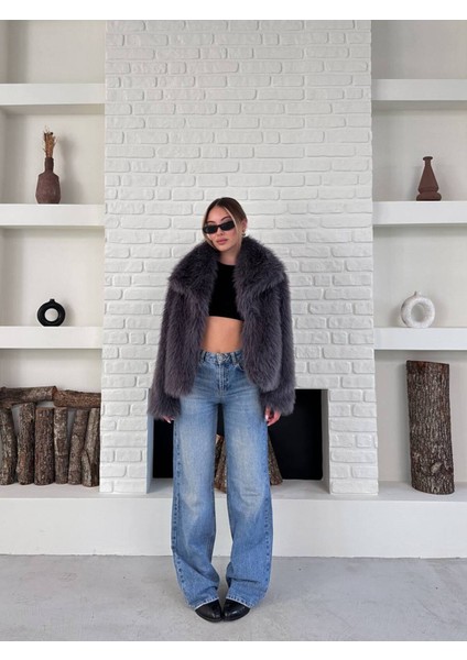 Kadın Premium Yakalı Ithal Suni Kürk