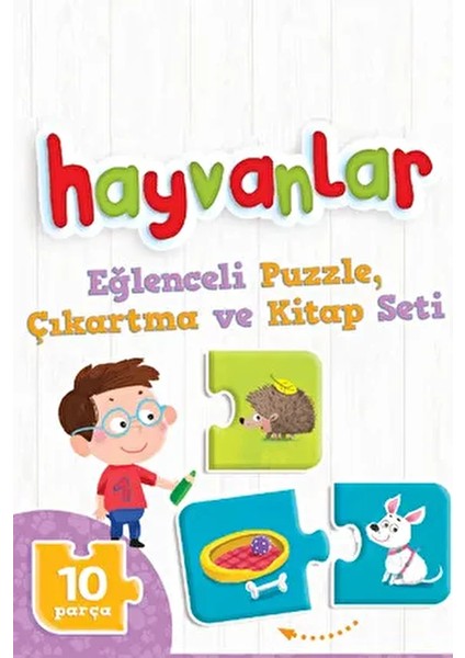 Hayvanlar Puzzle | Bulmaca Kart + Kitap 3+ Yaş Karton Çocuk fiyatları