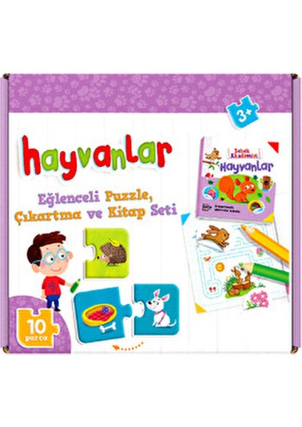 Hayvanlar Puzzle | Bulmaca Kart + Kitap 3+ Yaş Karton Çocuk indirimleri