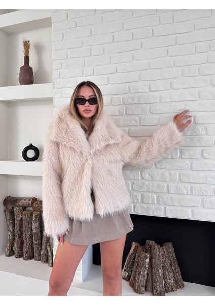 Kadın Premium Yakalı Ithal Suni Kürk