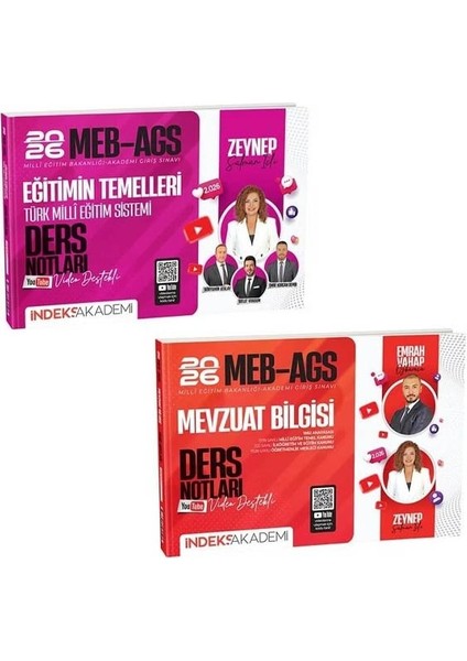 Indeks 2026 Meb-Ags Eğitimin Temelleri + Mevzuat Bilgisi Ders Notları 2 Li Set