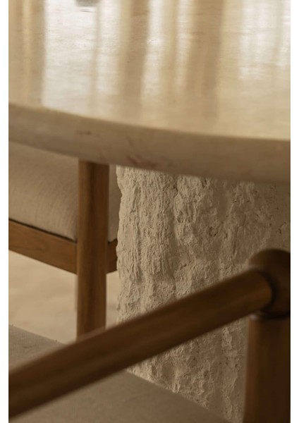 Traverten Patlatma Modelli Yemek Masası -Soly indirimleri