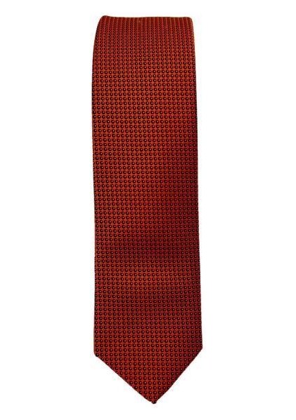 Kiremit Nokta Desen Slim Kravat