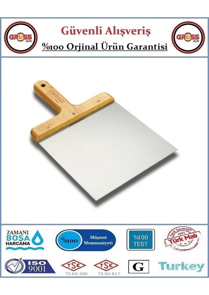 Ahşap Saplı Alçı & Macun Küreği - Yay Çeliği - 20CM