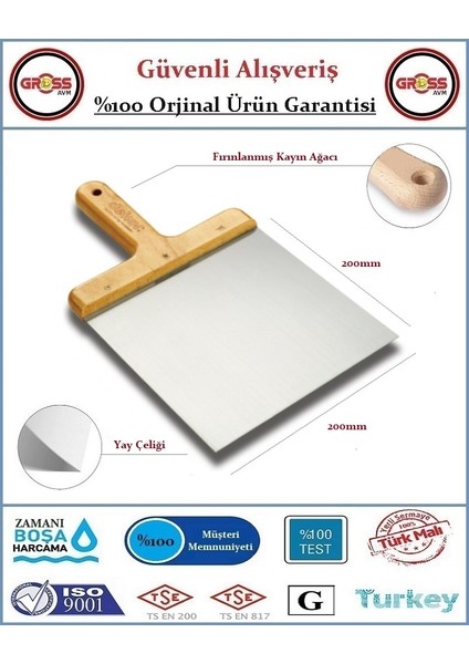 Ahşap Saplı Alçı & Macun Küreği - Yay Çeliği - 20CM fiyatları