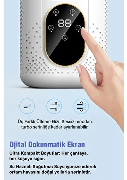 Taşınabilir Kişisel Hava Soğutucu 4 Ü Bir Arada. Hava Soğutucu-Buharlı Nemlendirici-Masa Fanı fırsatları