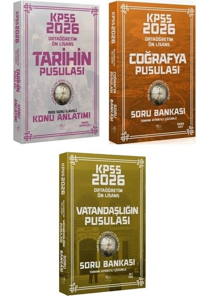 Cba 2026 Kpss Lise Ortaöğretim Ön Lisans Tarih + Coğrafya + Vatandaşlık Soru Bankası 3 Lü Set