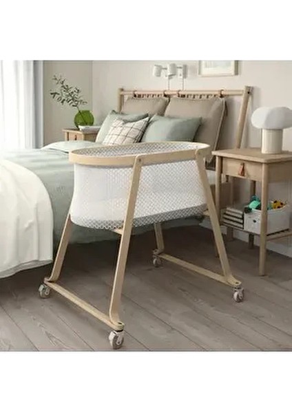 Huş Ağacı, Şilteli Bebek Karyolası 40X73 cm Sepet Beşik Yataksız