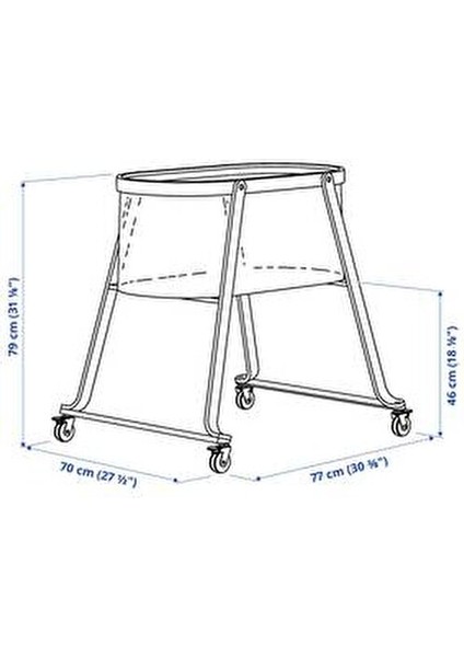 Huş Ağacı, Şilteli Bebek Karyolası 40X73 cm Sepet Beşik Yataksız modelleri