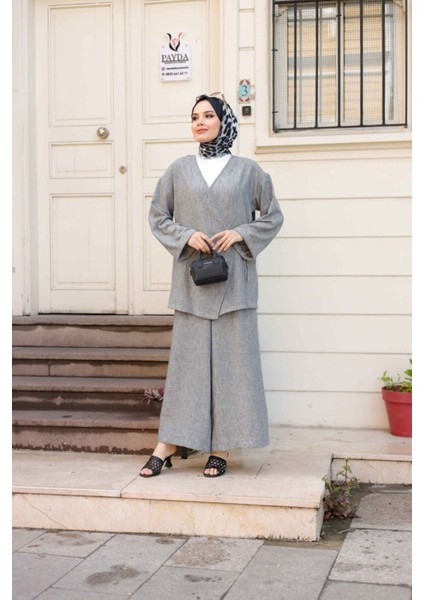 Kadın Tesettür Takım 2'li Kimono & Pantolon Takımı modelleri