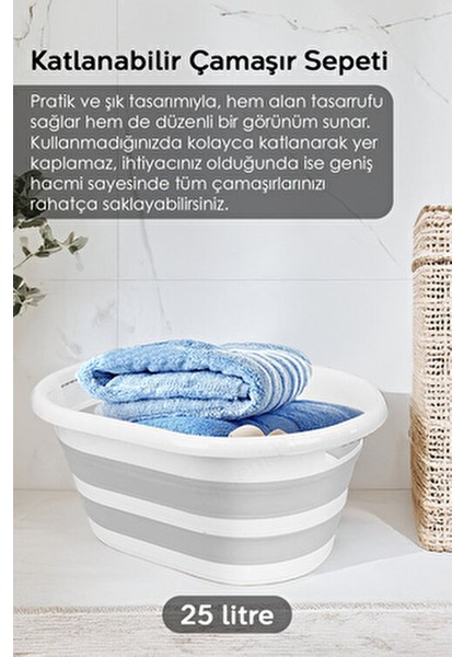 7'li Banyo Seti - 90 Lt Kirli Sepeti Katlanabilir Çamaşır Sepeti Su Kovası Maşrapa Yıkama Filesi modelleri