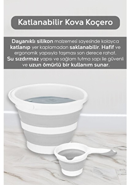 7'li Banyo Seti - 90 Lt Kirli Sepeti Katlanabilir Çamaşır Sepeti Su Kovası Maşrapa Yıkama Filesi fırsatları