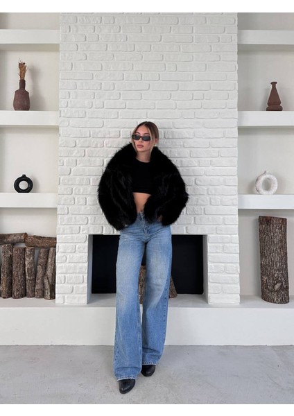 Kadın Premium Yakalı Ithal Suni Kürk