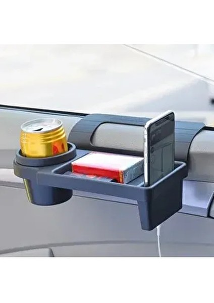 Oto Araç Içi Bardaklık Çok Amaçlı Organizer Bardak Tutucu Telefon Tutucu Saklama Kutusu Siyah