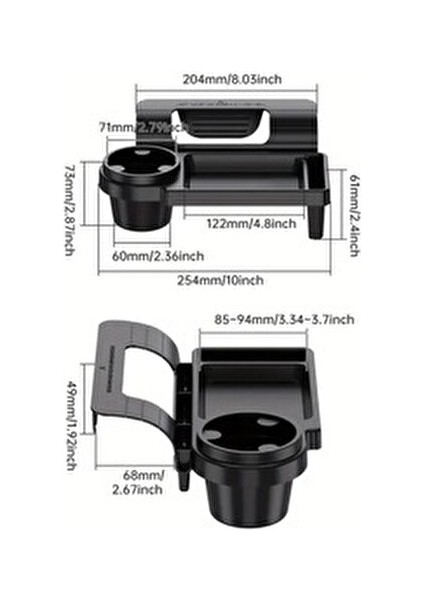 Oto Araç Içi Bardaklık Çok Amaçlı Organizer Bardak Tutucu Telefon Tutucu Saklama Kutusu Siyah indirimleri