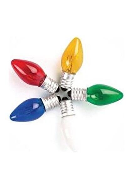 E14 Duylu 7 Watt Renkli Gece Lambası-Tuz Lambası Ampulu-Parfüm Ampul 5 Adet