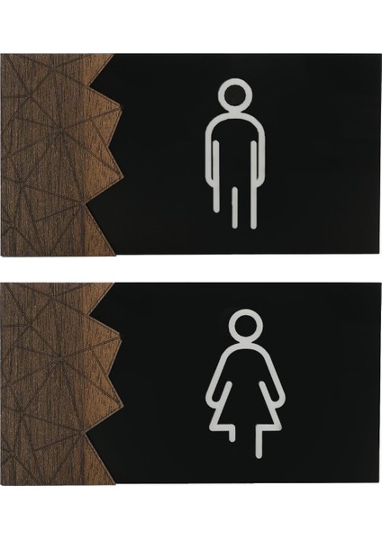 kabartmalı Mdf Wc Yönlendirme Seti|15*8 CM|YÖN1006