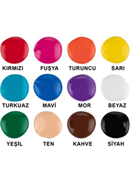 Akrilik Boya Seti - Tüm Renkler 12 Renk x 500ML + Fırça Hediyeli modelleri