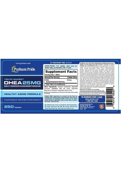 Dhea 25 Mg 250 Tablet - Usa Vers. fiyatları