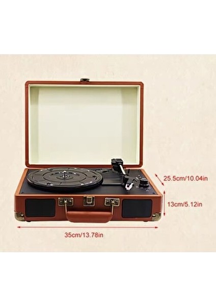 Taşınabilir Çantalı Retro Bluetooth Hoparlörlü Pikap Radyo Ses Kayıt USB Mp3 33/45/78 Plak Çalar fiyatları