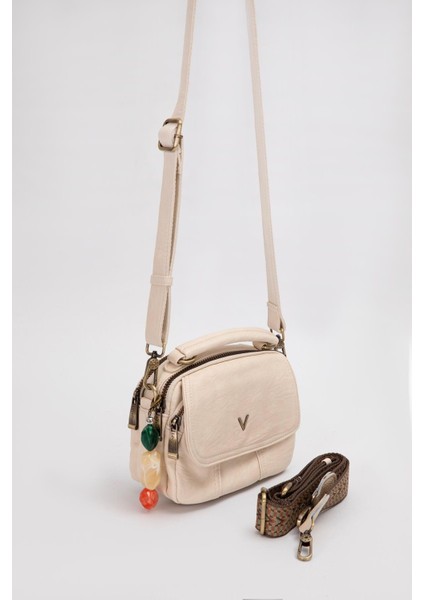 Beyaz Aksesuar Taş Detaylı Omuz Çantası fiyatları