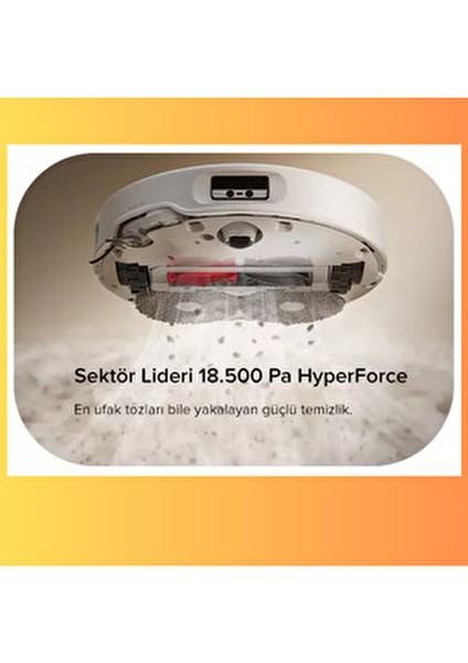 Ultra 18.500 Pa Hyper Force Emiş Gücüyle Akıllı Robot Süpürge fırsatları
