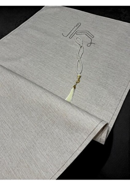 Minimal Kabe Işlemeli Keten Seccade Namazlık Çeyizlik Hediyelik modelleri