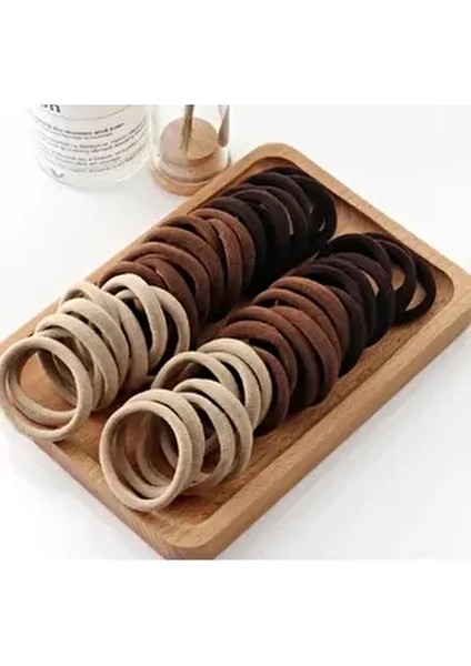 Kadın 25'li Kahve Lastik Toka Seti