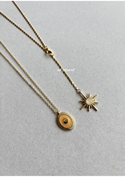 2'li Dekolte Kutup Yıldızı Kolye Kombin Zirkon Taşlı Sarı Maden Kadın Kullanıcılar İçin Özel Tasarım indirimleri