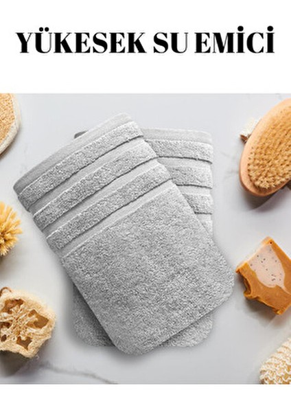 Gri 2'li Set Büyük Boy Banyo Havlusu Duş Vücut Havlusu Yumuşak %100 Pamuk Çizgi Desenli modelleri