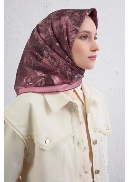 Çiçek Desenli Saf Ipek Twill Eşarp 9409D 05 modelleri