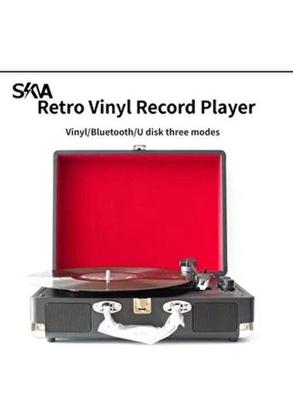 Taşınabilir Çantalı Retro Bluetooth Hoparlörlü Pikap Radyo Ses Kayıt USB Mp3 33/45/78 Plak Çalar fiyatları
