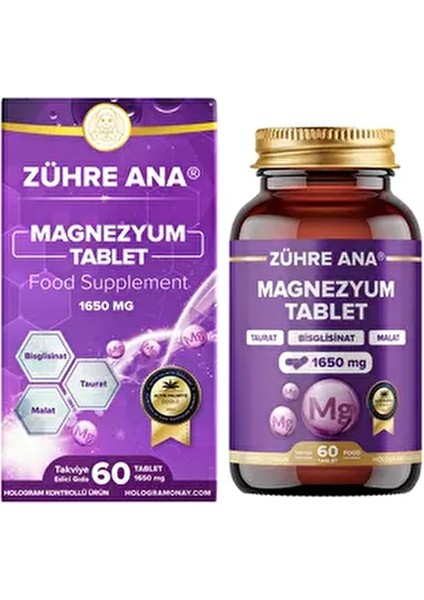 Magnezyum Bisglisinat, Taurat, Malat 60 Tablet