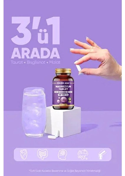 Magnezyum Bisglisinat, Taurat, Malat 60 Tablet fiyatları